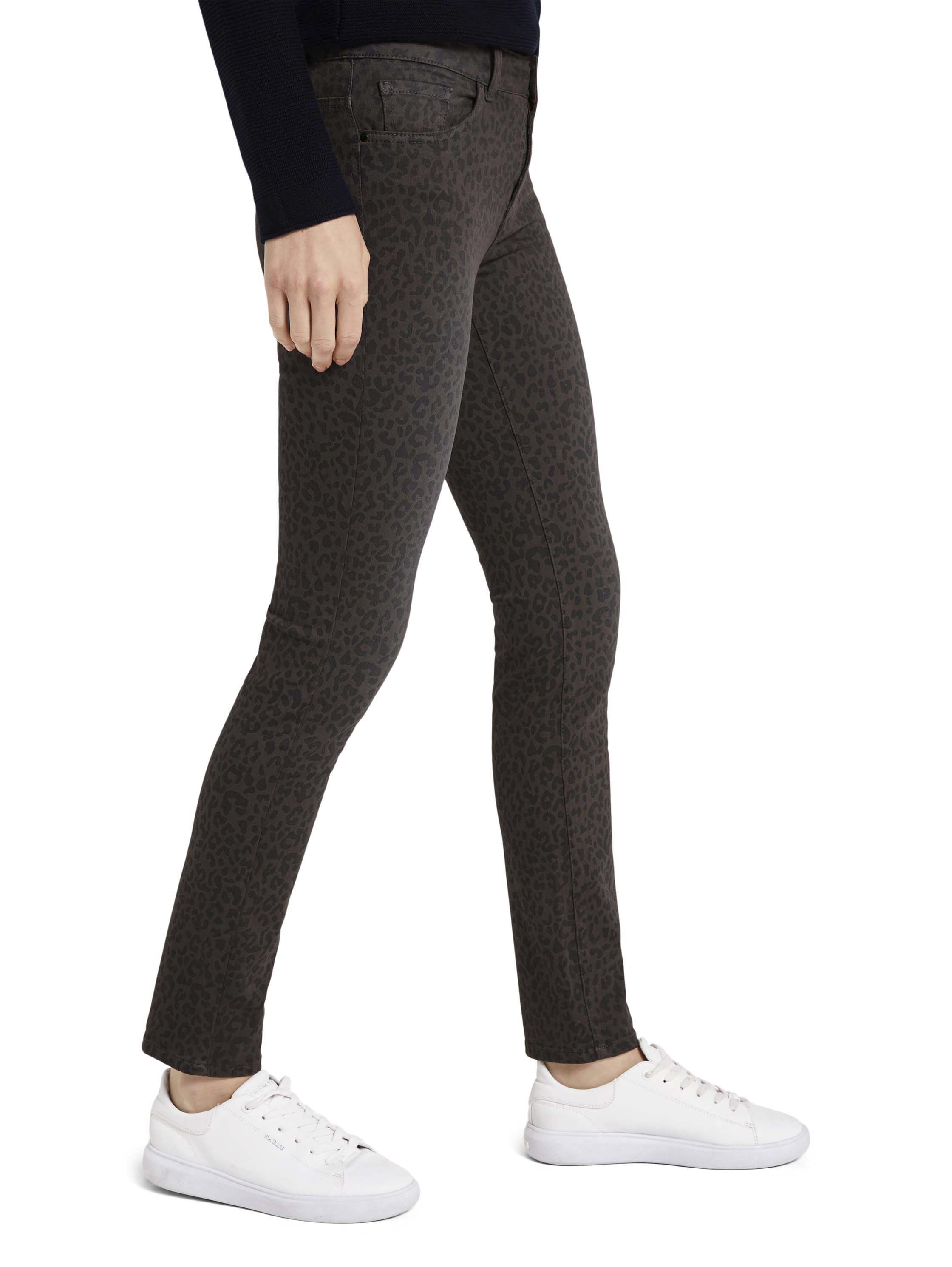 Tom Tailor Alexa slim printed, dark grey leopard design