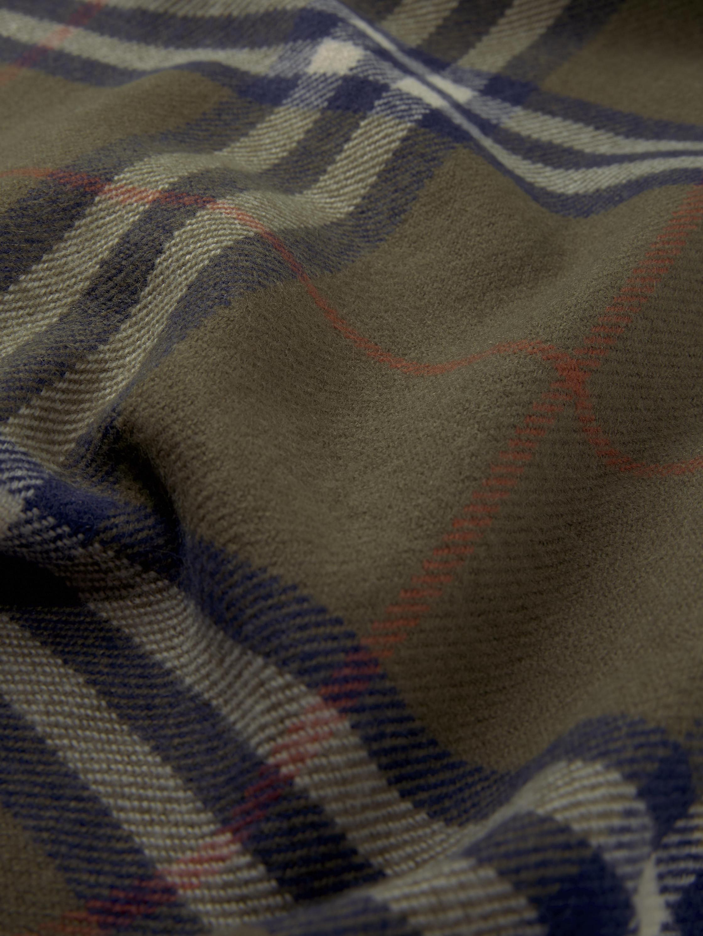 woven scarf check, olive navy rust check