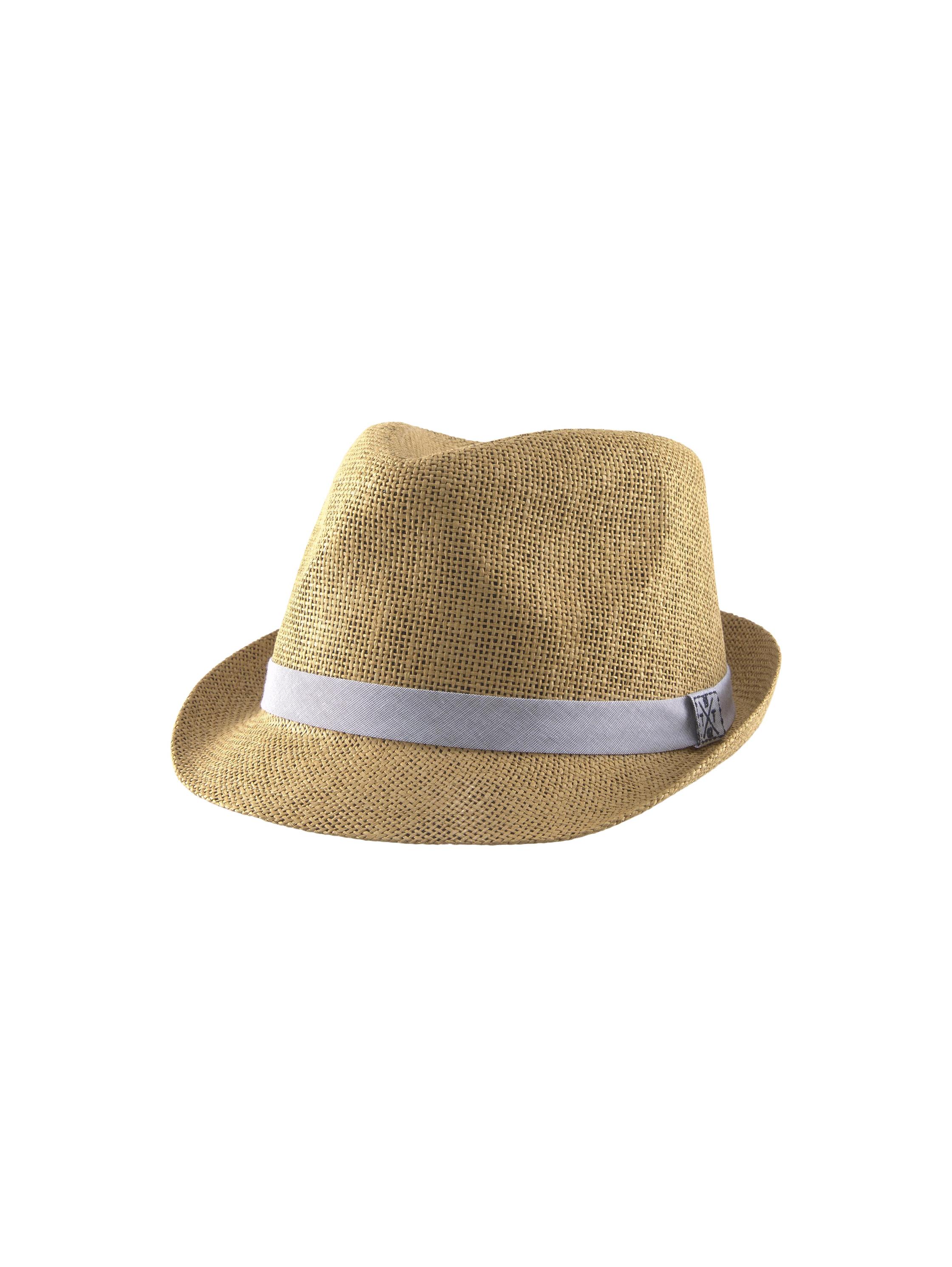 straw hat with band, Smoked Beige