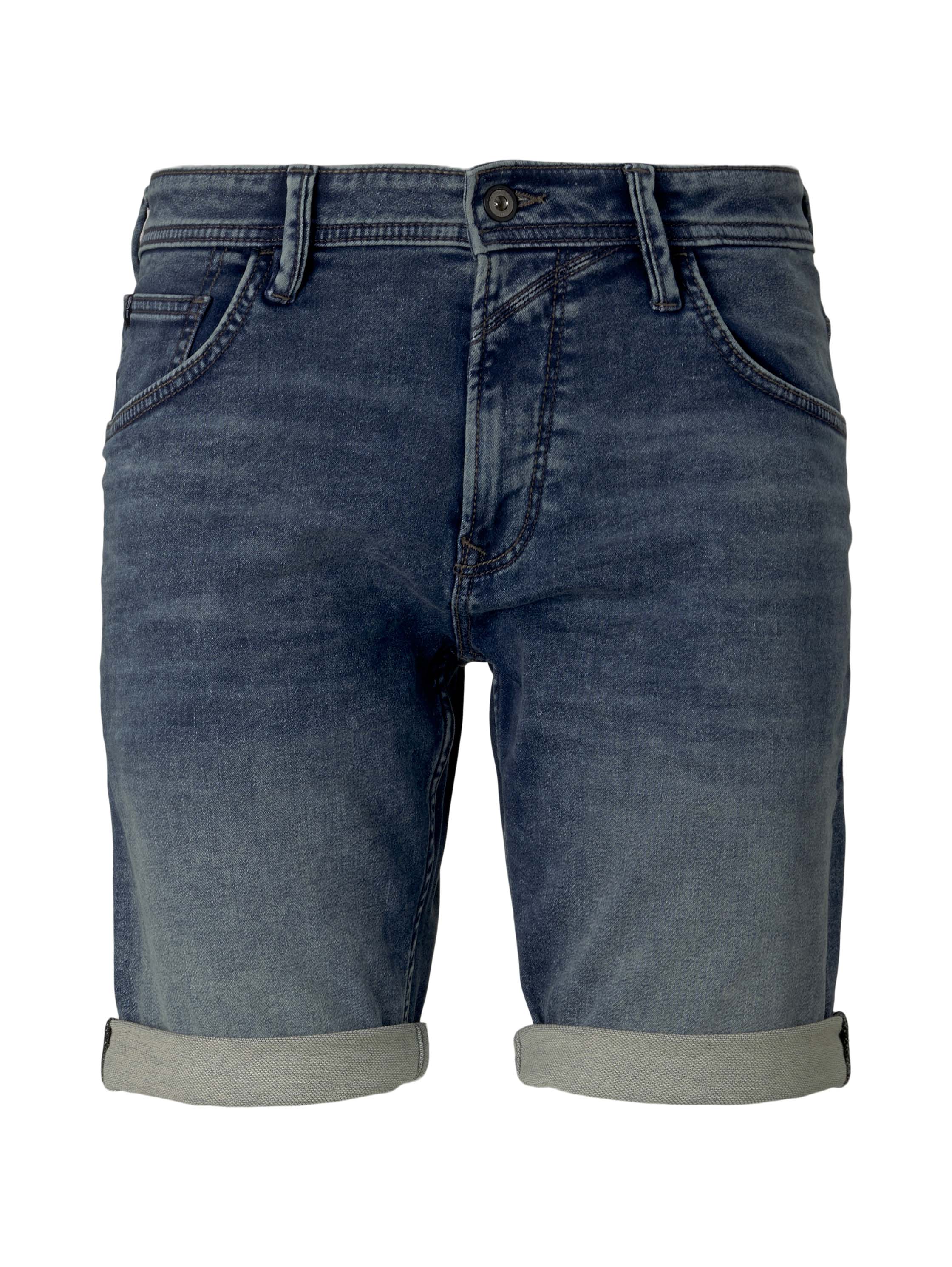 regular fit sweat denim shorts, Used Mid Stone Blue Denim
