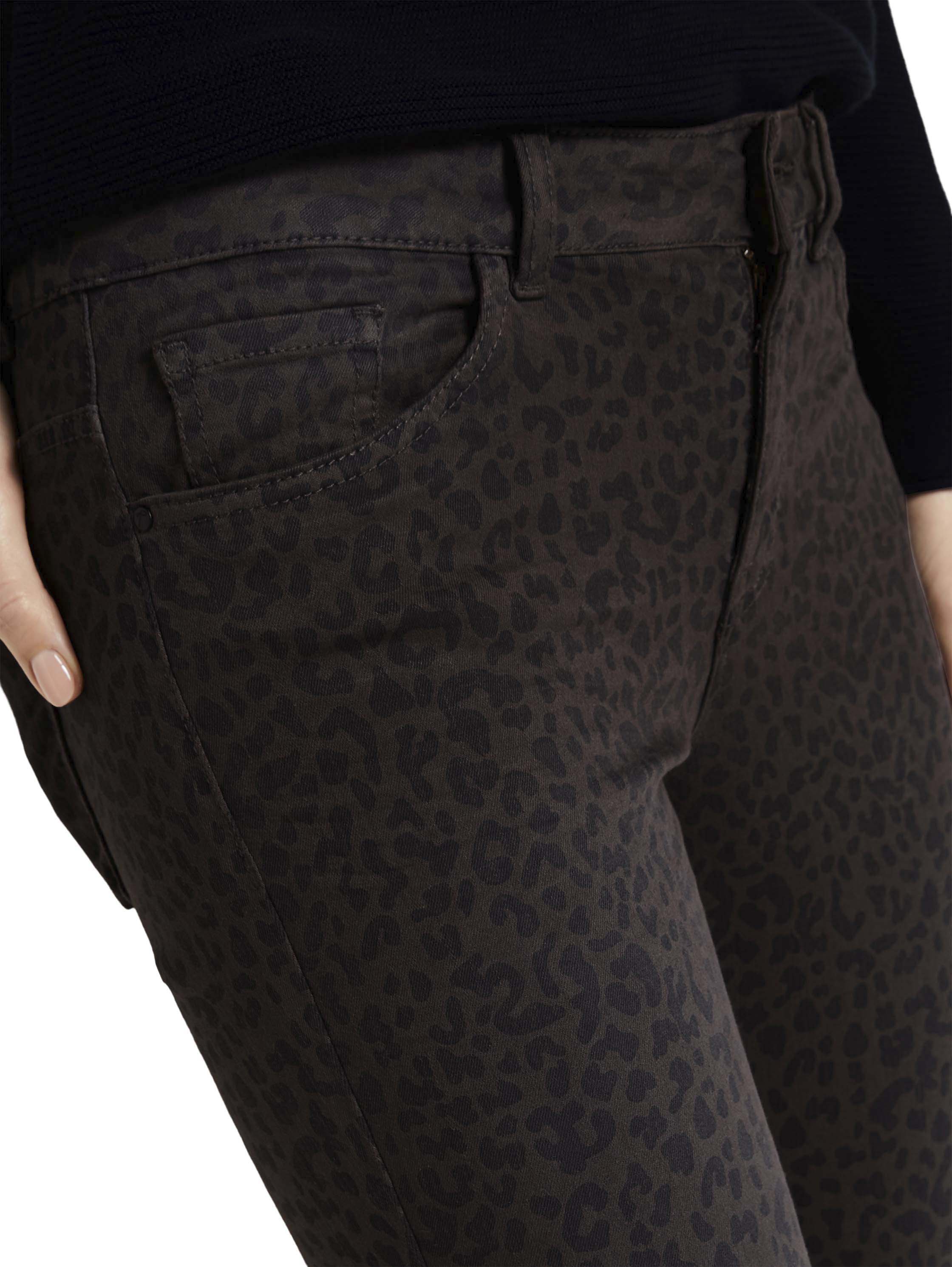 Tom Tailor Alexa slim printed, dark grey leopard design