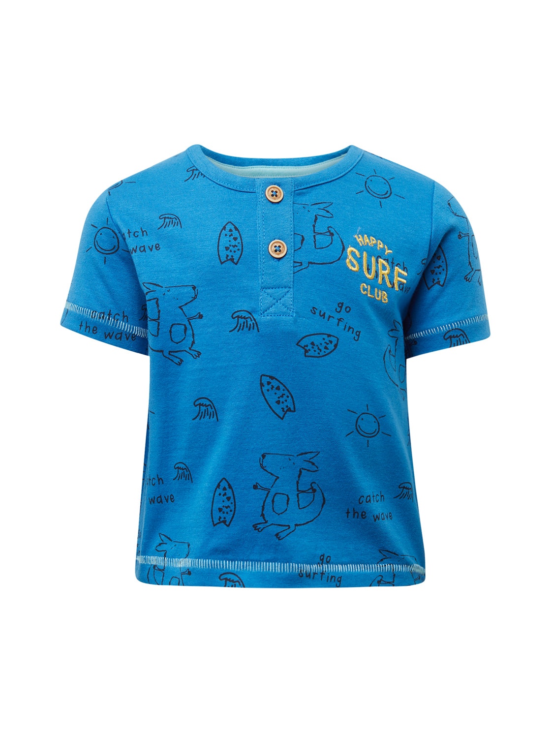 T-shirt patterned, campanula-blue
