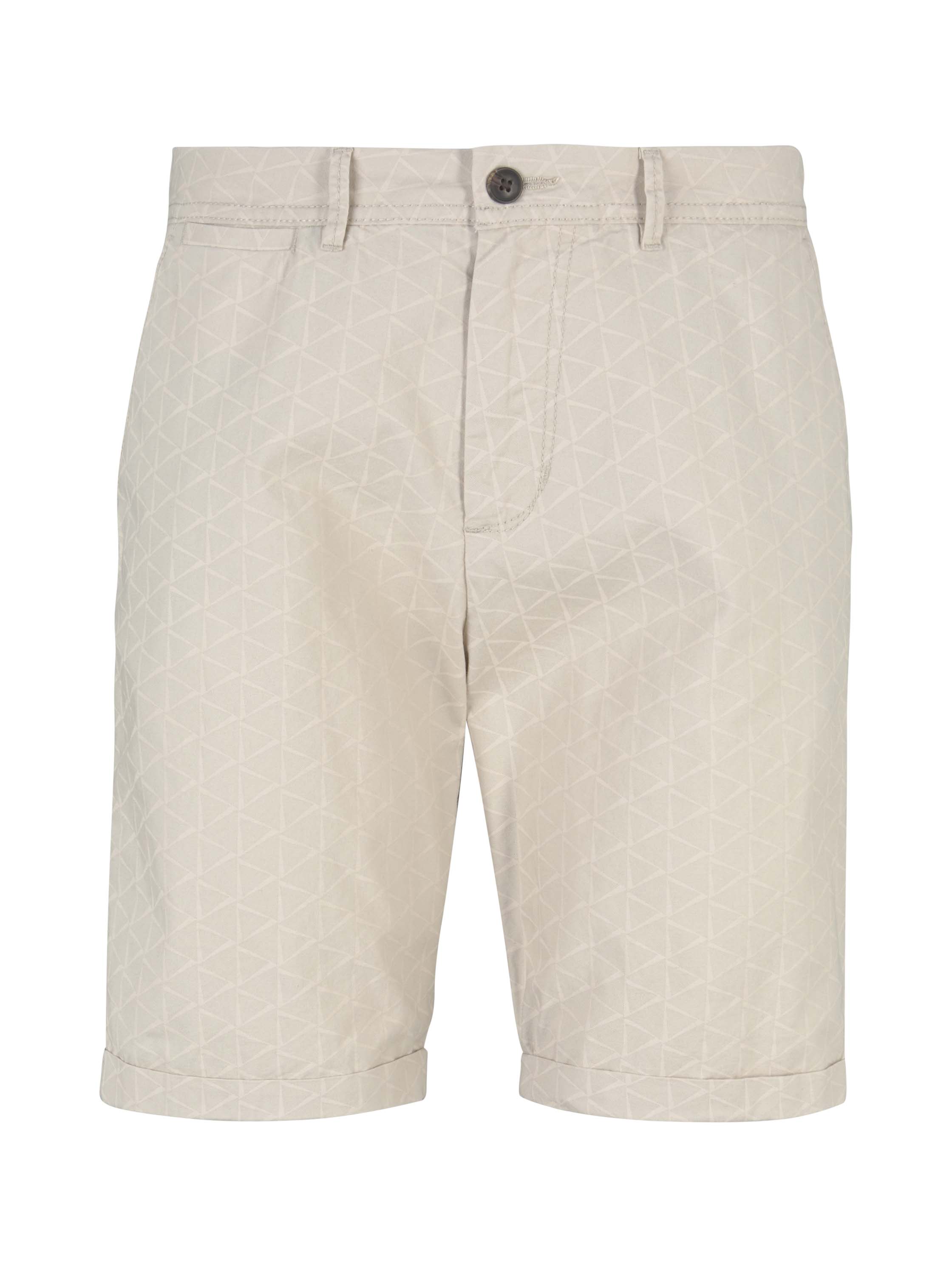 aop shorts, beige big triangle print