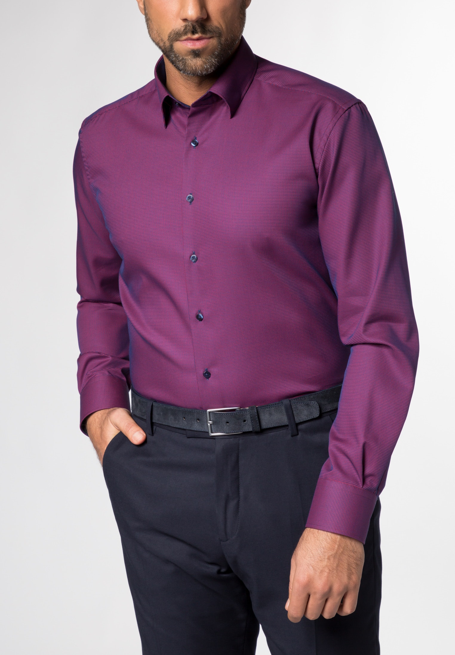 ETERNA LANGARM HEMD MODERN FIT FANTASIEBINDUNG