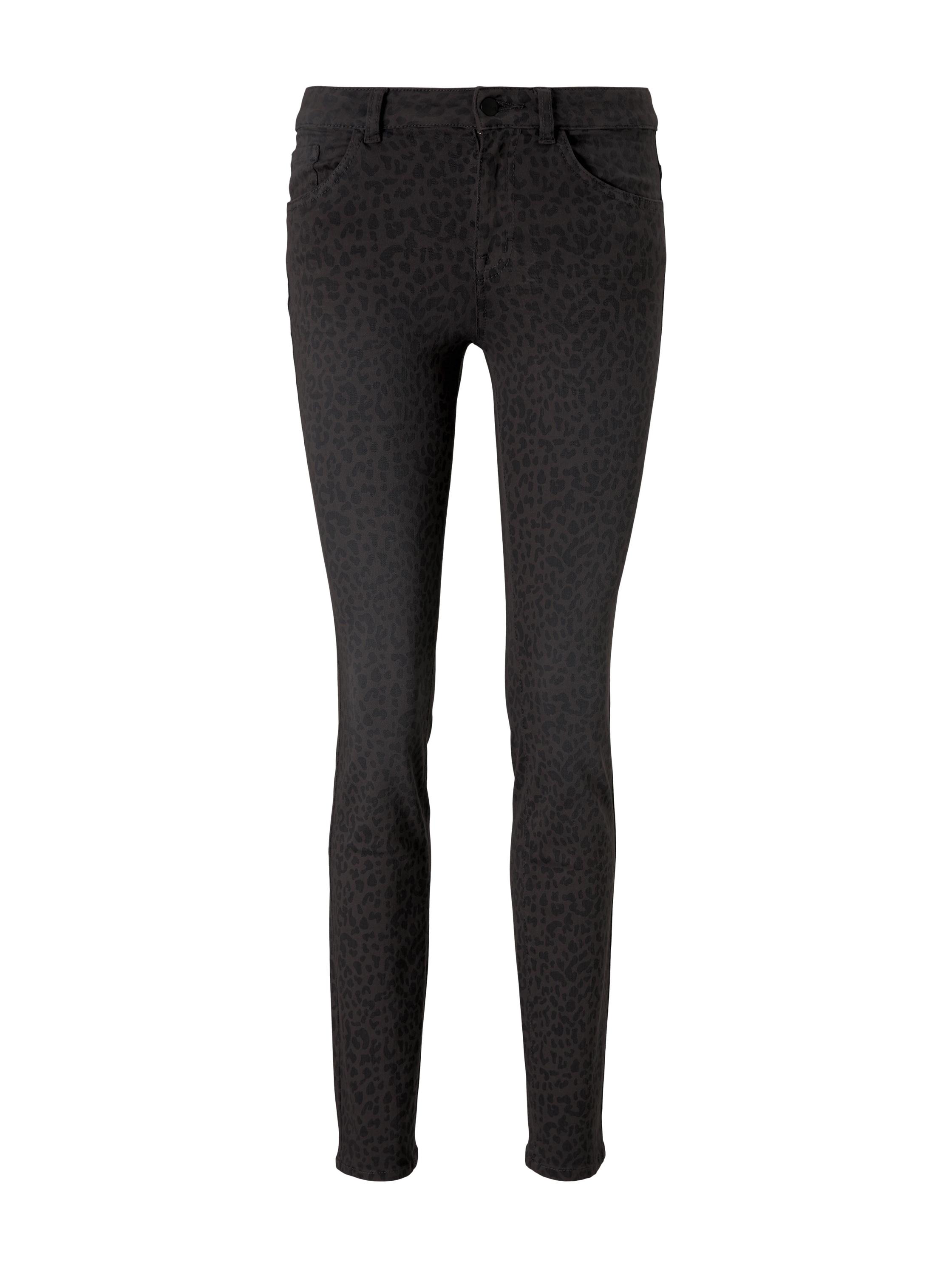 Tom Tailor Alexa slim printed, dark grey leopard design