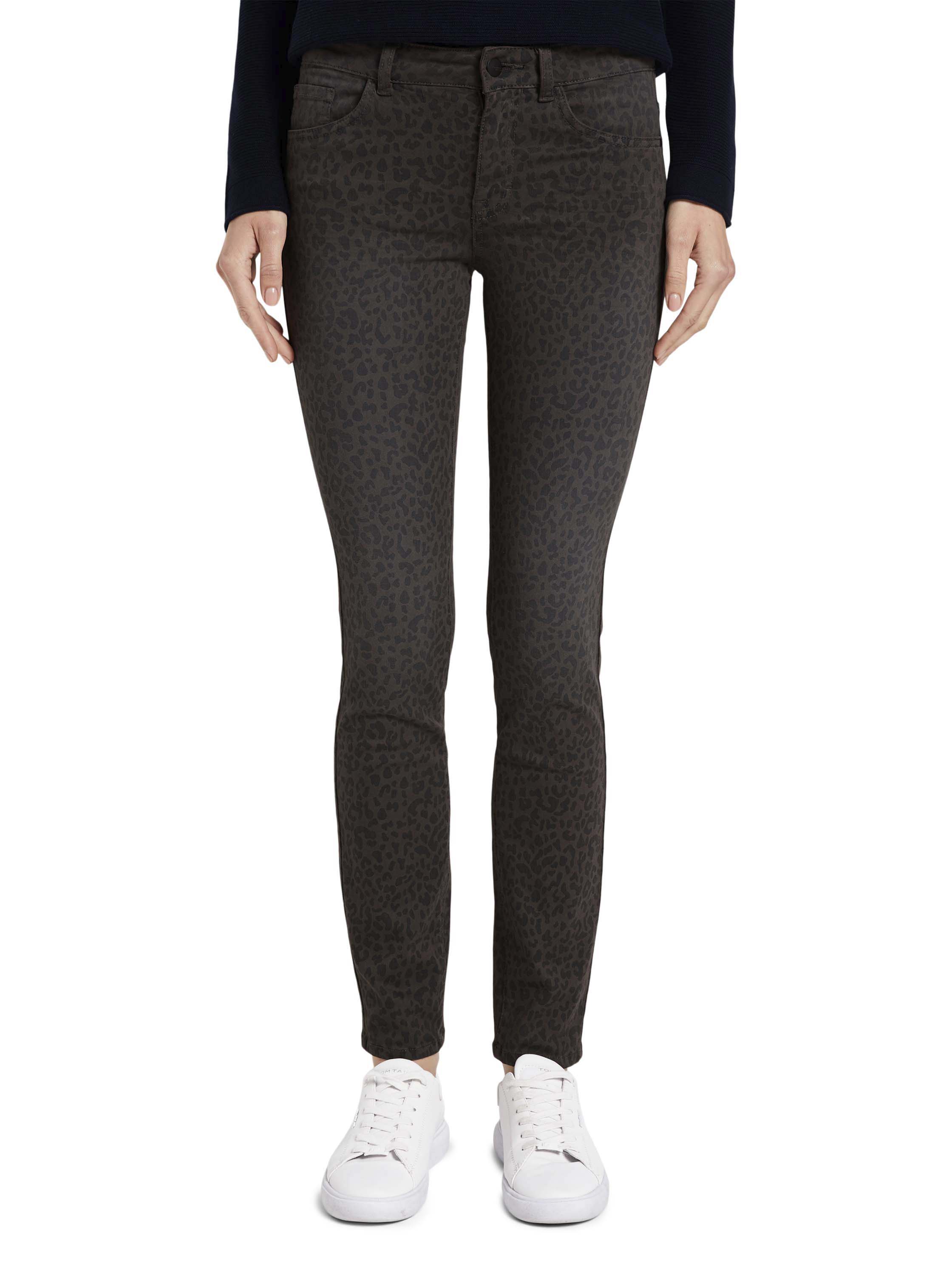 Tom Tailor Alexa slim printed, dark grey leopard design