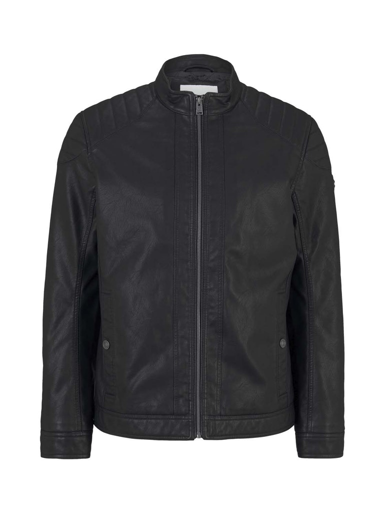 fake leather jacket, Black