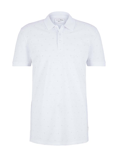 polo with all over print, white dot triangle print