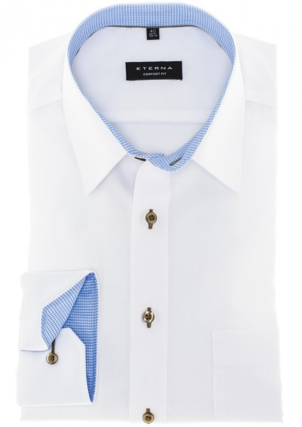 ETERNA COMFORT FIT LANGARMHEMD OXFORD WEISS