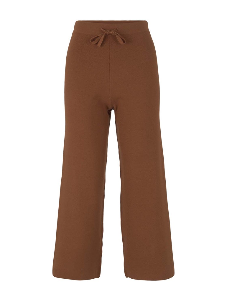 knitted cozy culotte, amber brown