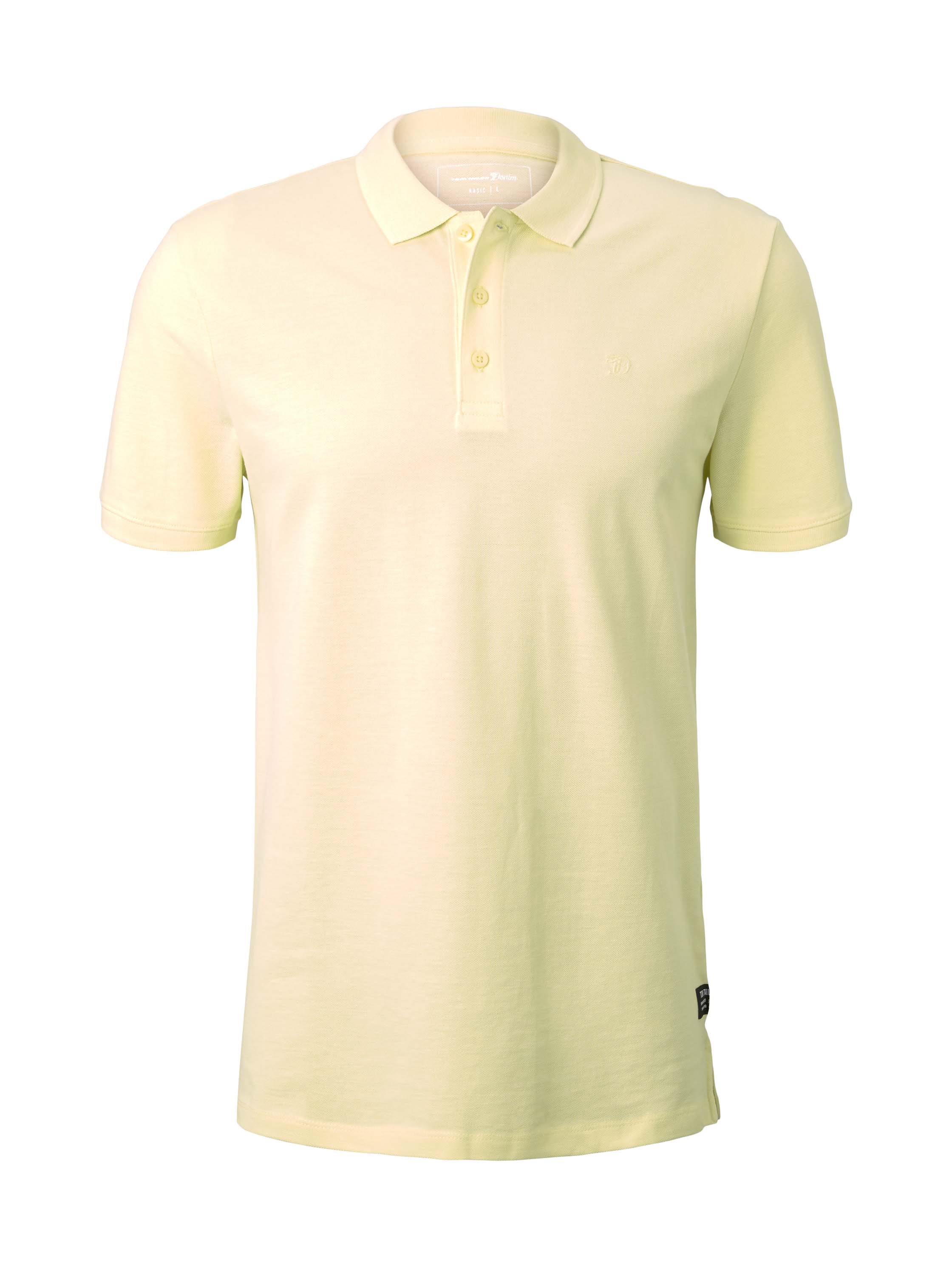 polo with chest artwork, cream yellow