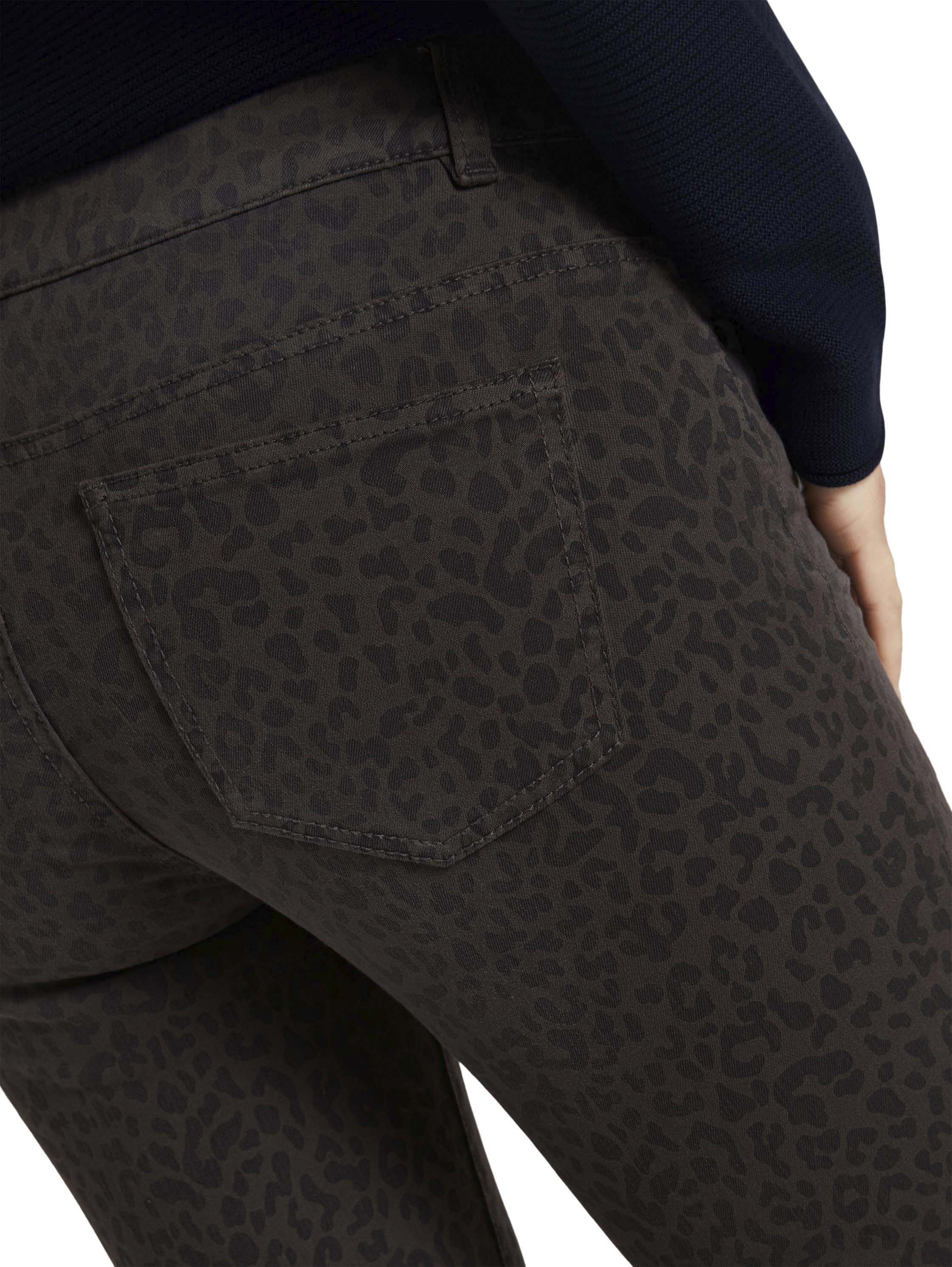 Tom Tailor Alexa slim printed, dark grey leopard design