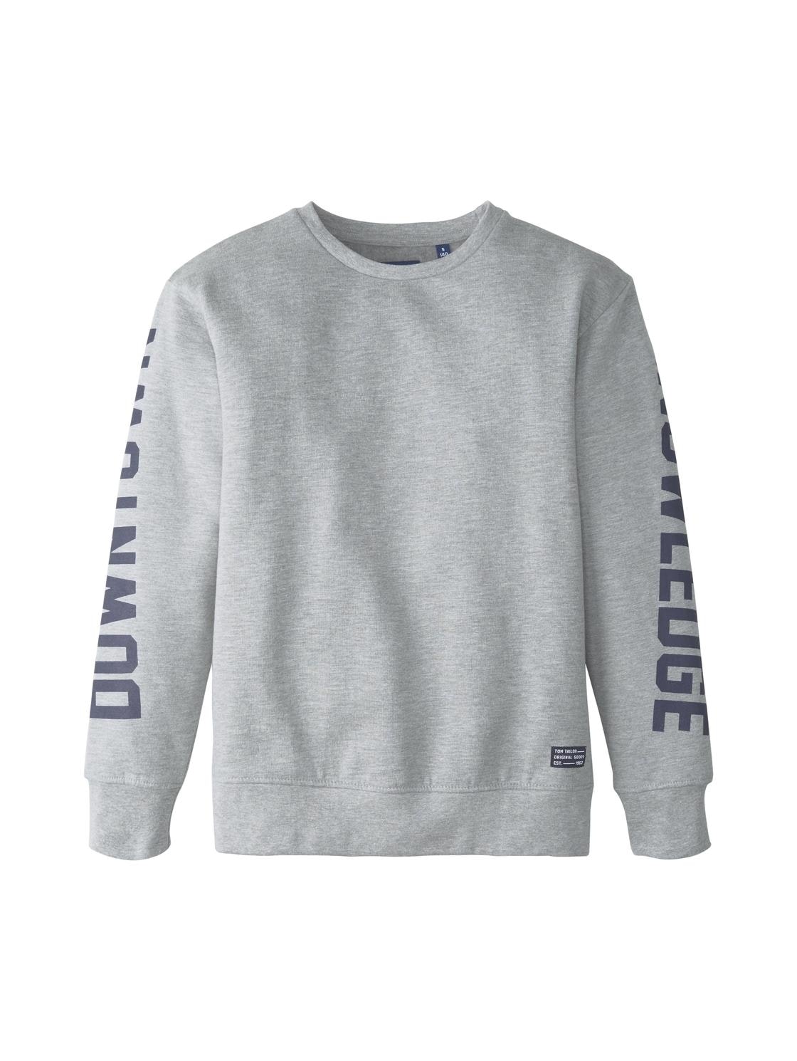 sweatshirt placed print, drizzle melange-gray