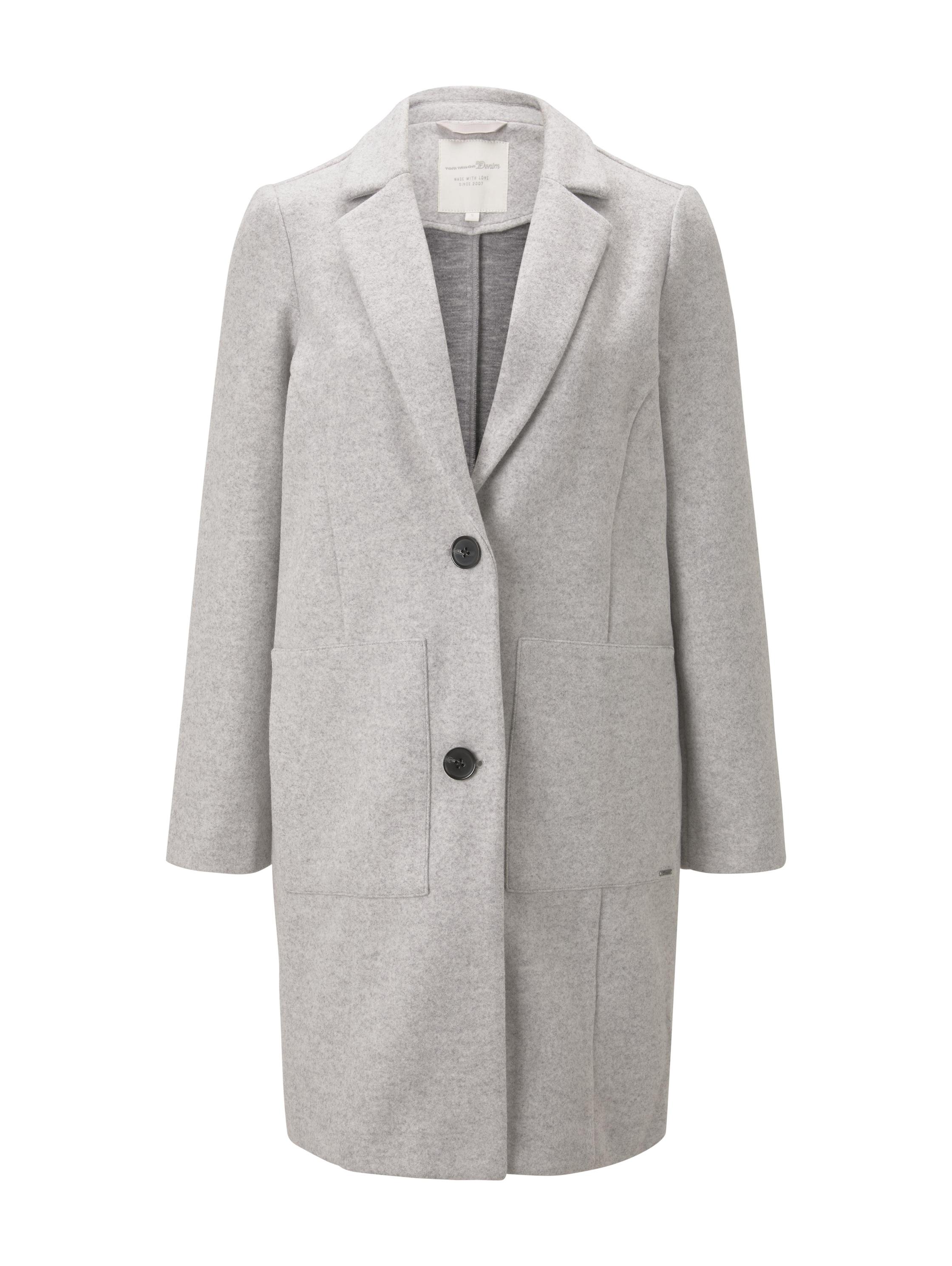 bonded wool blazer coat, Light Silver Grey Mélange