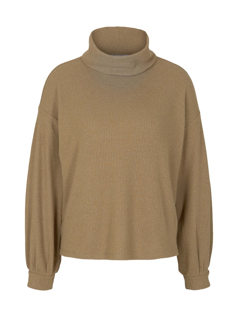 cosy ribbed roll neck, soft camel