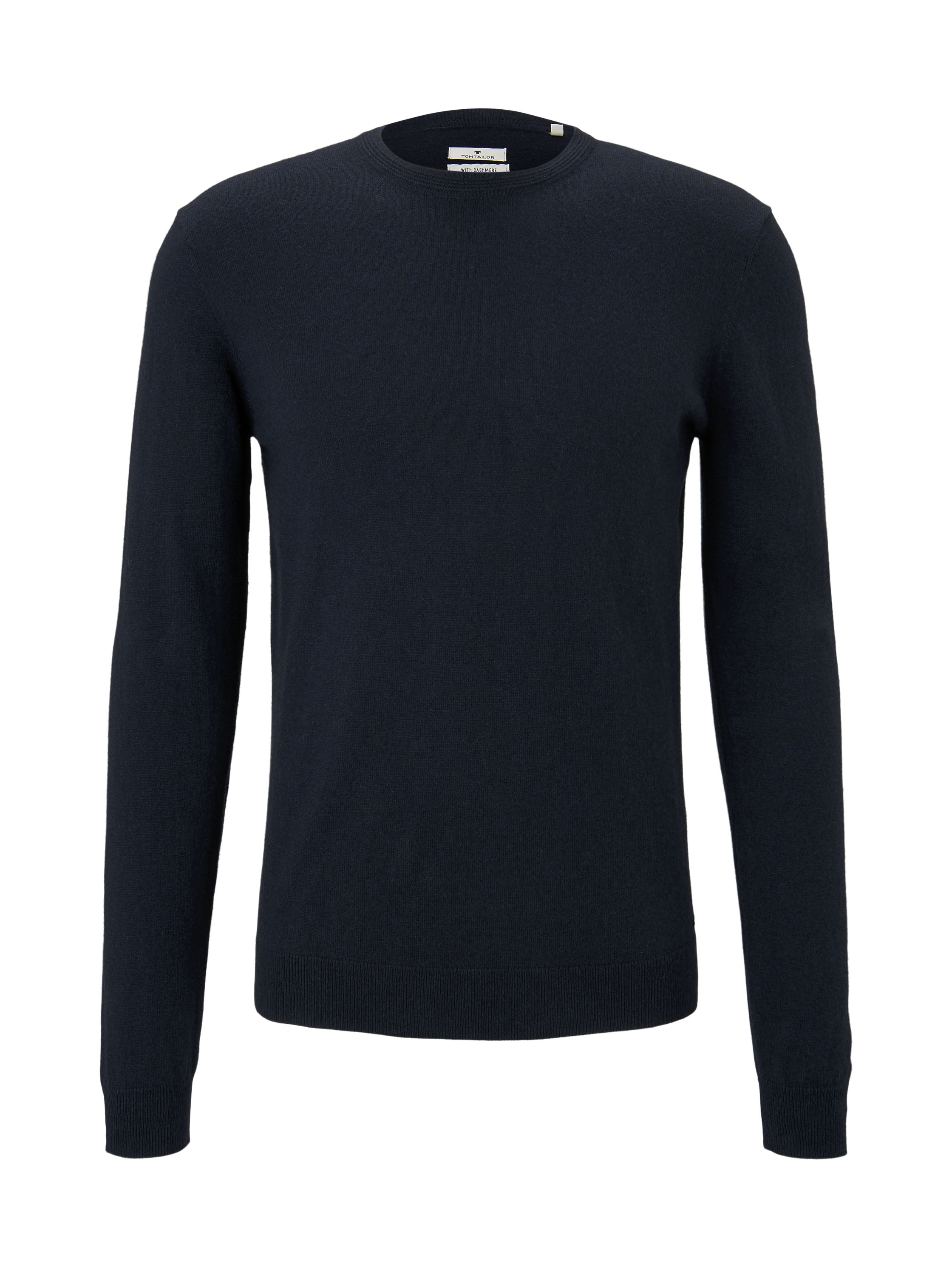 cosy cashmere blend sweater, Knitted Navy Melange          Blue