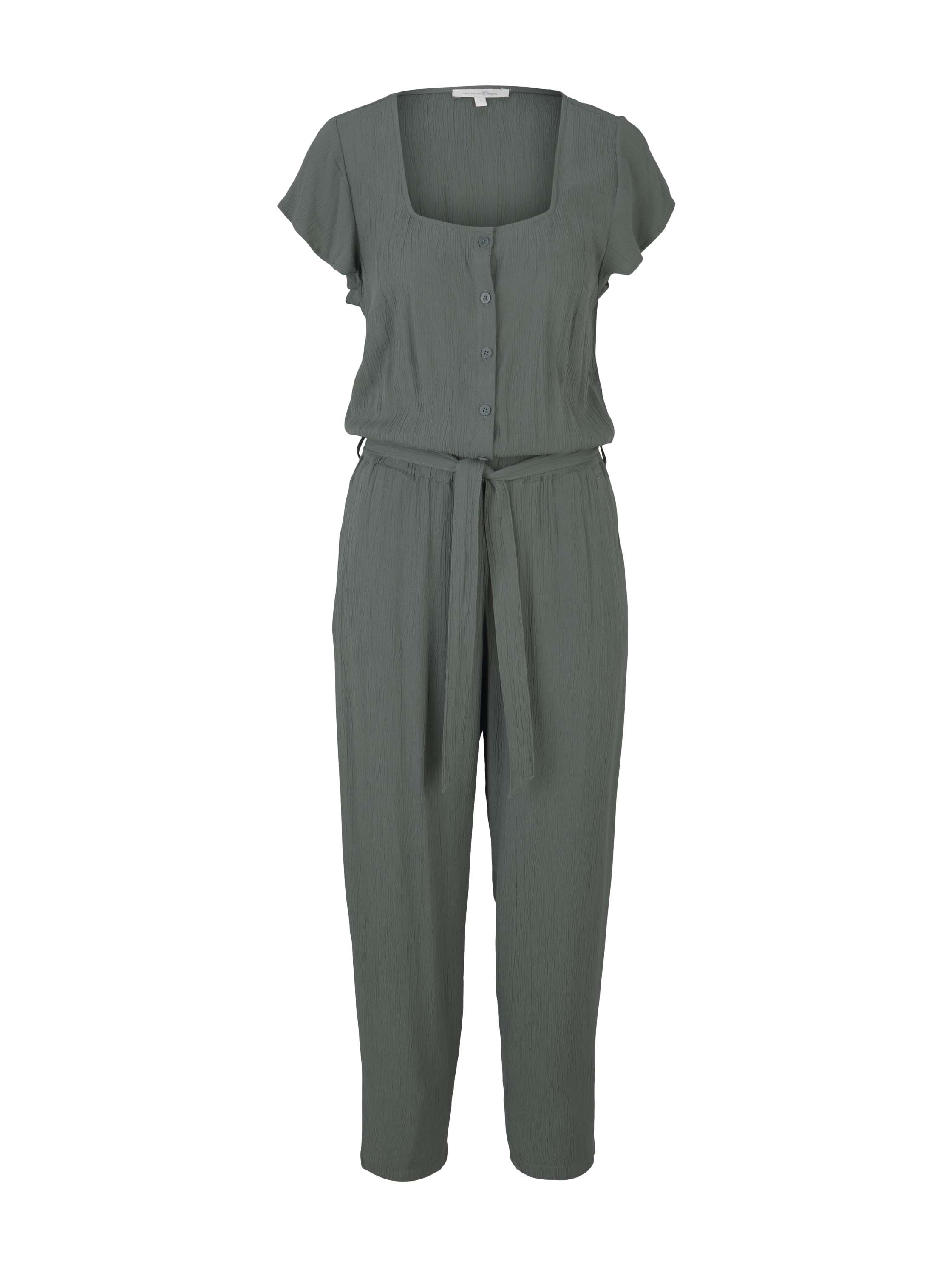 Crincled Jumpsuit, dusty pine green