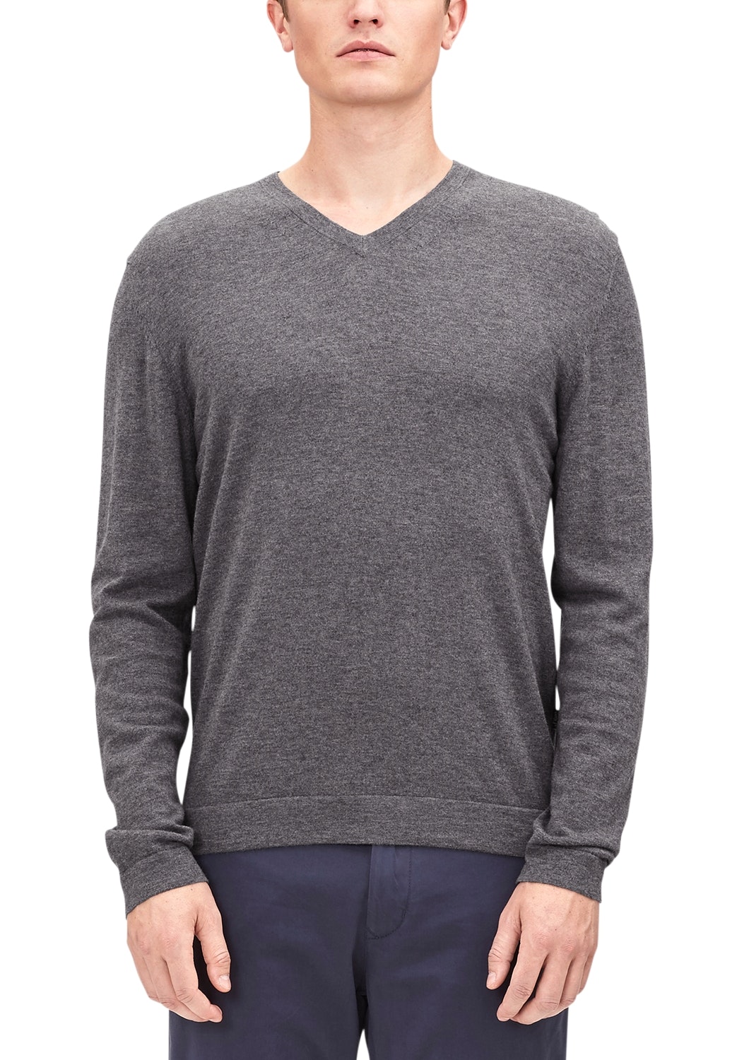 PULLOVER LANGARM, steel melange