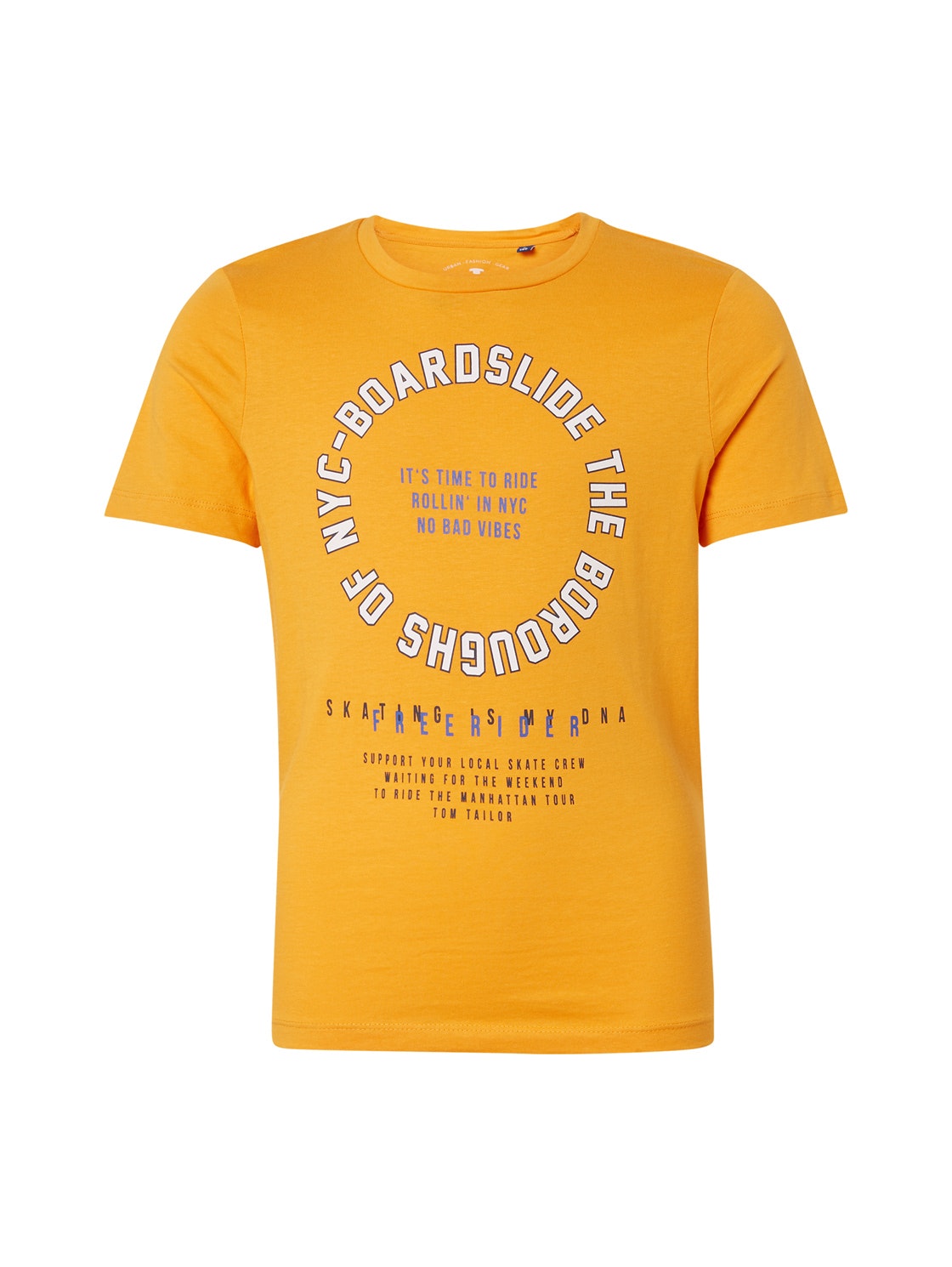 T-shirt placed print, apricot-orange