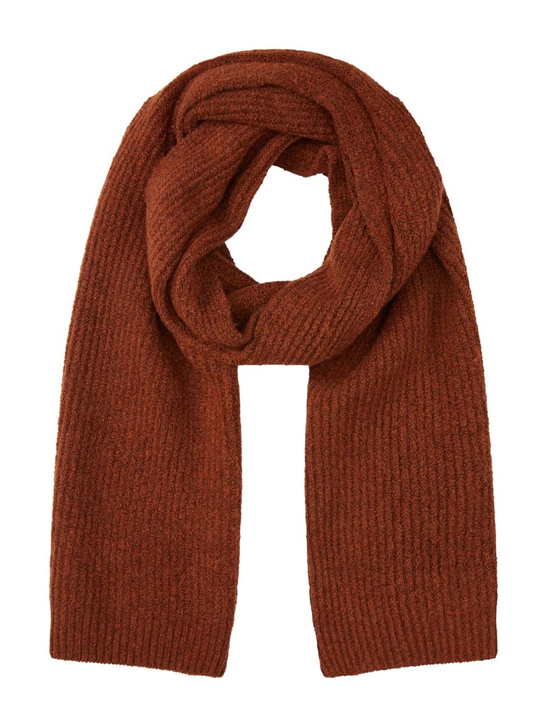 cosy half cardigan scarf, amber brown melange