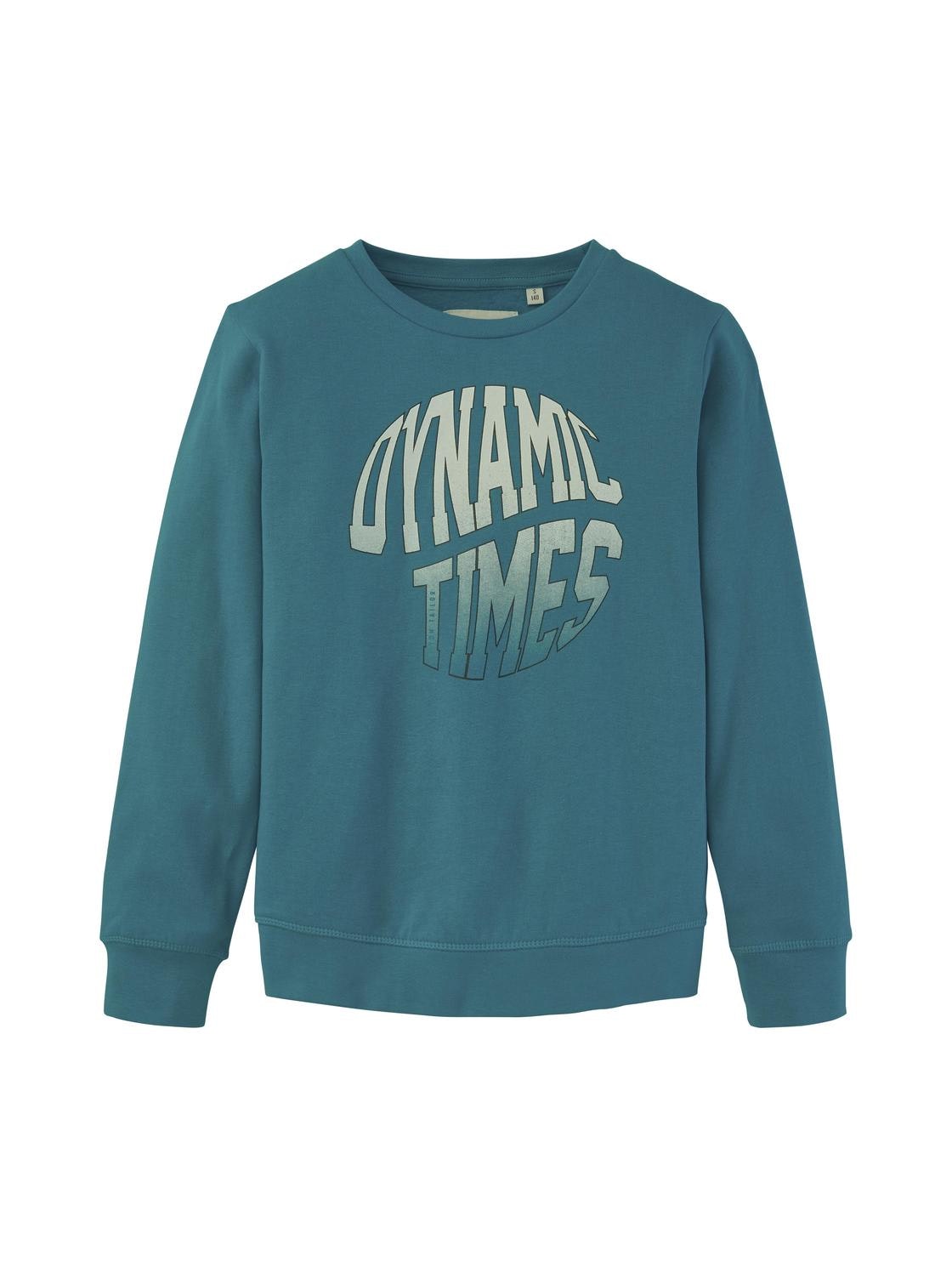sweatshirt placed print, algiers blue-cyan