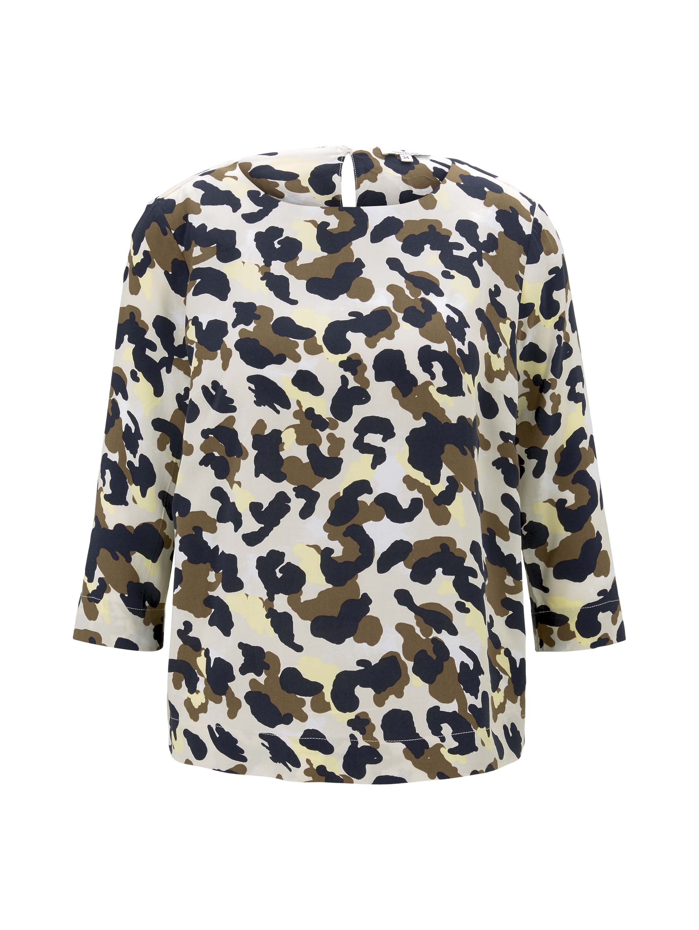 blouse easy shape, khaki yellow camouflage design