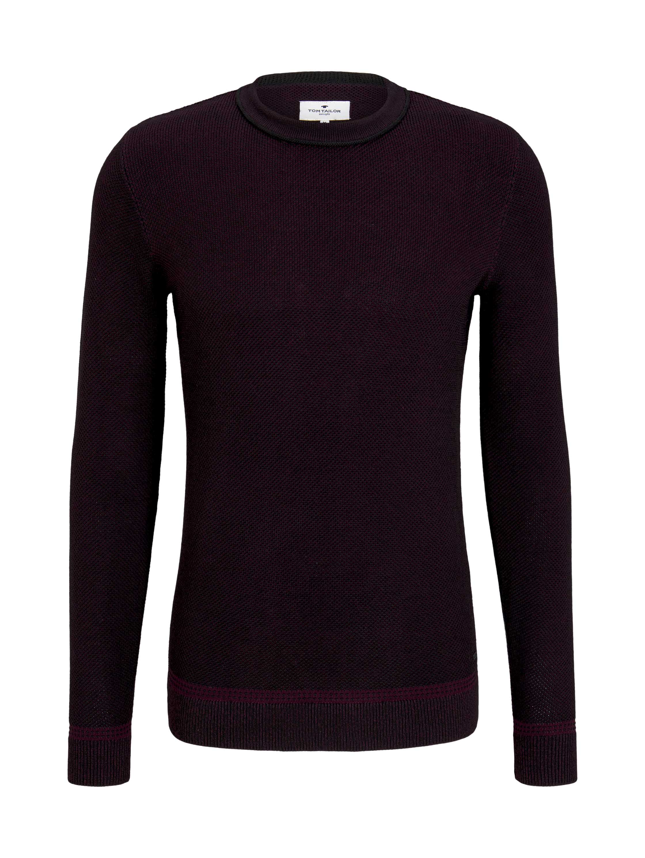 birdseye sweater, purple black birdseye jacquard