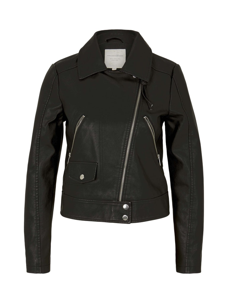 biker jacket, deep black