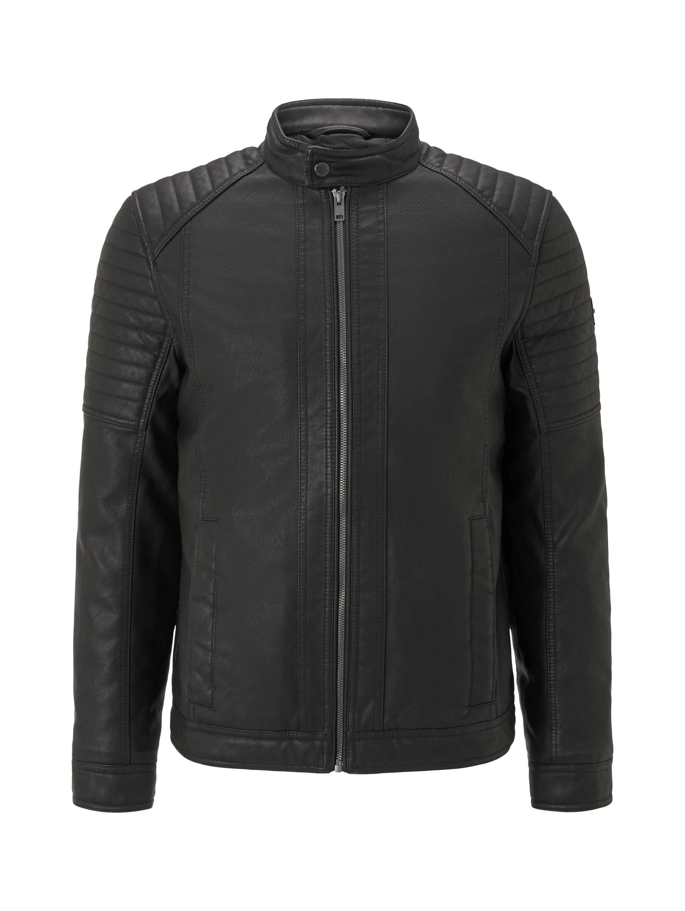 faux leather biker jacket NOS, Black