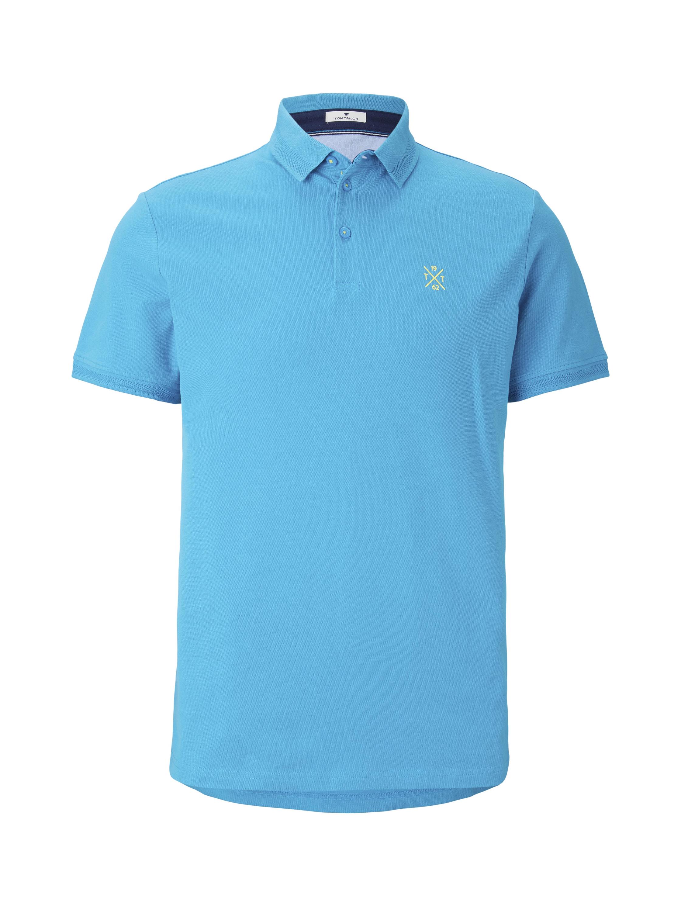 basic polo with details, teal bay green
