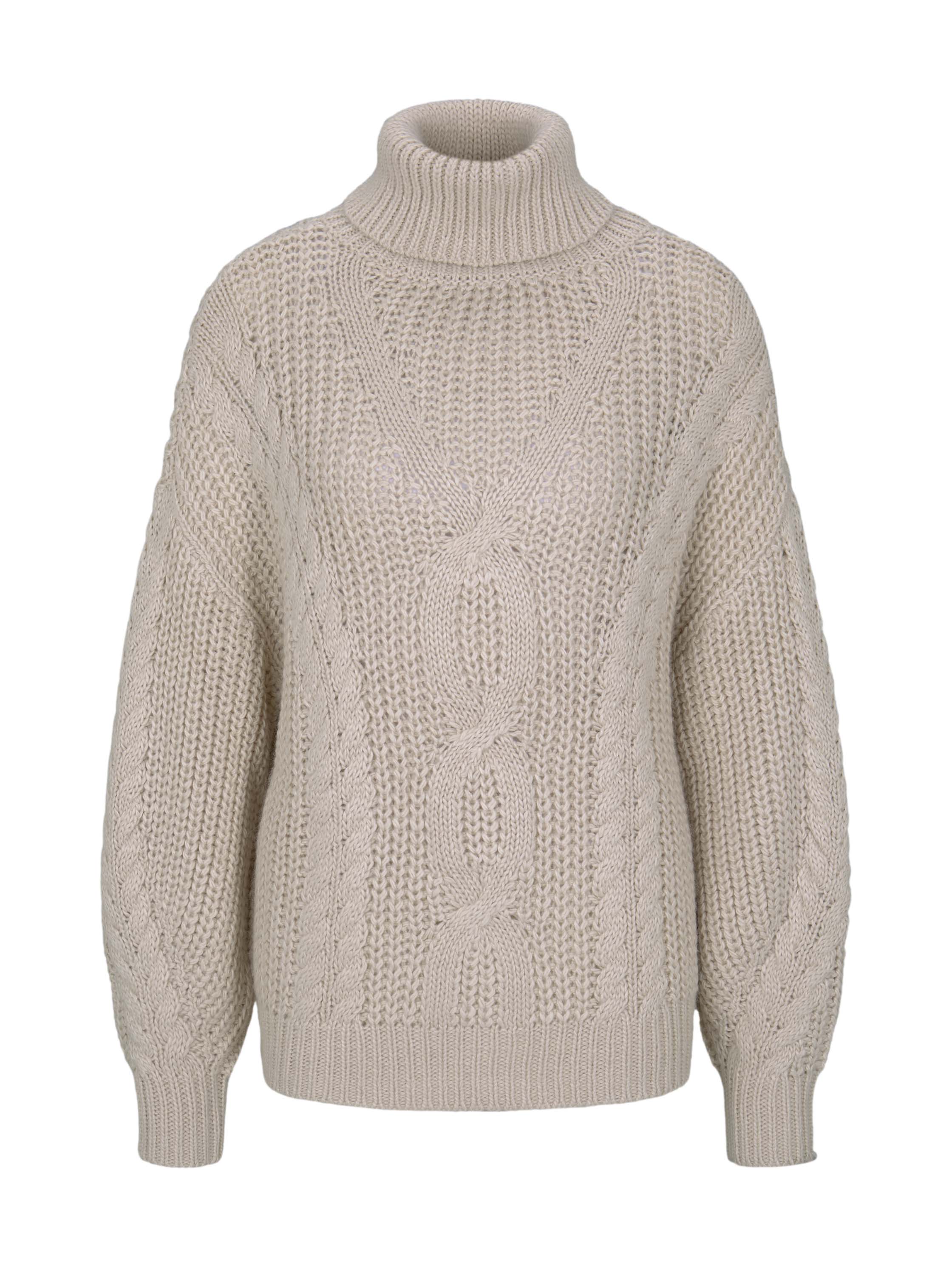 cable knit pullover, soft beige